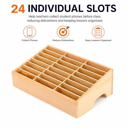 Casier pour téléphone portable en bois pour libérer l'espace de travail - 5