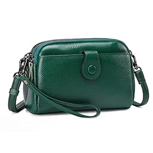 GAEKEAO Crossbody Taschen für Frauen Kleine Echtes Leder Schulter Geldbörse Crossbody Tasche mit Handgelenk Top Reißverschluss