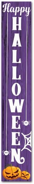 Miniatura 8 de Sokomurg Letrero vertical de bienvenida de brujas de 8 x 48 pulgadas, de madera, vertical, de madera, para Halloween, puerta de Halloween,