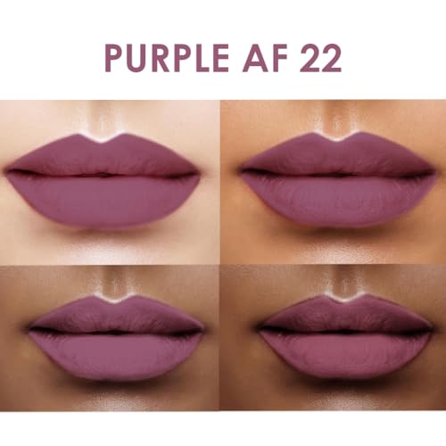 Image of One Wish Creamy Matte Lipstick Long Lasting for Women - Purple AF Shade 22 | Full Coverage | Creamy Formula | No Flaky Lips | No Dryness | High-Pigment | SPF | Vitamin E, Almond Oil & Shea Butter for Moisturising Lip | 8 Hrs Lasting | Smooth Finish | 3.8 gm