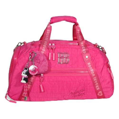 Bolsa Sacola Rebecca Bonbon de Nylon Média para Academia e Passeio (Rosa)