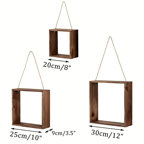 Sziqiqi Set 3 Cubotti da Parete Mensole Quadrate