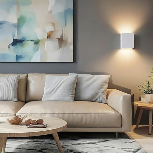AKAARI Modern LED Wall Sconces 10W, White Aluminum Indoor Wall Lights Warm White 3000K Sconces Wall Lighting, Up and Down Wall Mount Light Wall Lamps for Bedroom Living Room Hallway Staircase Basement by AKAARI - Used condition - Image 3