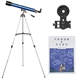 池田レンズ工業 天体望遠鏡 レグルス60 スマホ撮影セット 天体ガイドブック付き 屈折式 口径60mm 焦点距離600mm ブルー