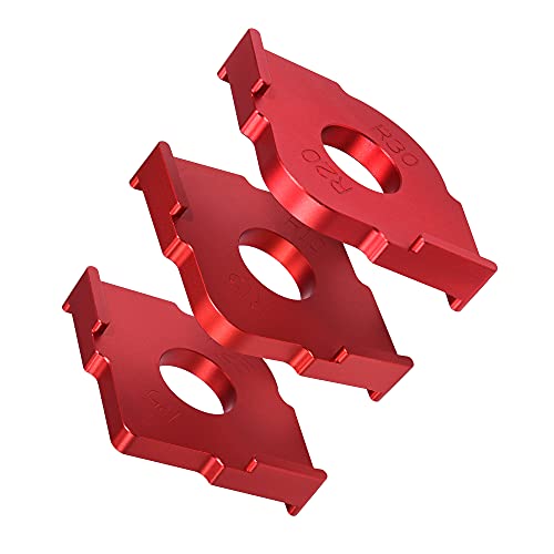 3Pcs Radius Jig Router Templates, R5 R10 R15 R20 R25 R30,3Pcs Aluminum Alloy Corner Radius Quick-Jig Router Bit Templates, Woodworking Semicircle Position #TOP2
