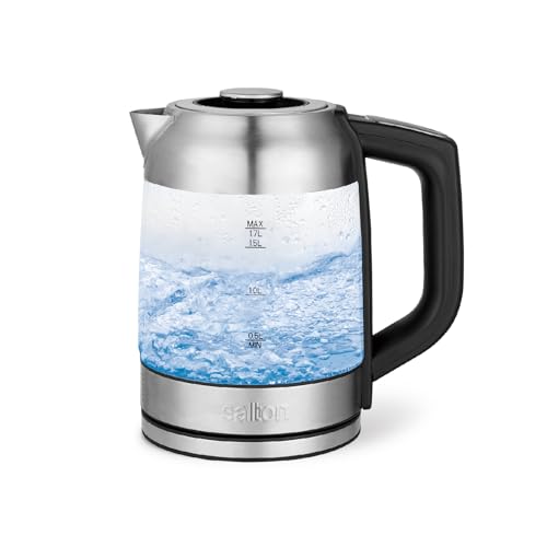Salton Temperature Control Glass Kettle – 1.7 L | 7 Temperature Settings (104°F–212°F / 40°C–100°C) | Bonus Tea Steeper | LED Colour Change | Keep Warm Function | 360° Swivel Base | Proudly Canadian by Salton - Image 2