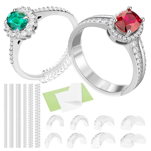 Ottemax Ring Sizers for Loose Rings - 14Pack, 14Sizes, Invisible Ring Size Adjuster Guards for Women& Men, Spacers & Tighteners, Resizer Fits Bands to 1-8mm