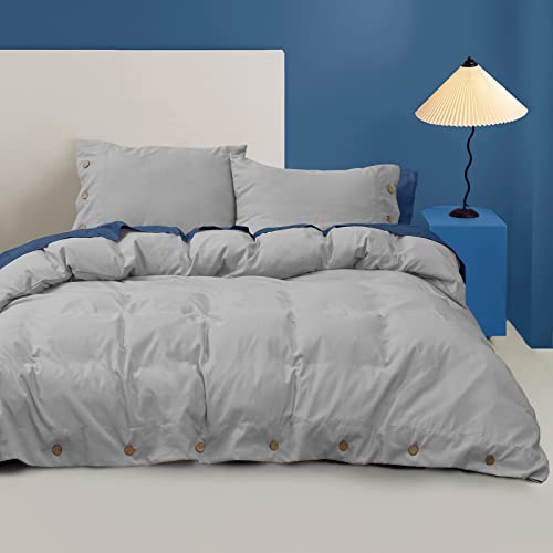 Phf Grey Duvet Cover Queen Size, Comfy Lightweight Skin-Friendly Comforter Cover Set With Button Closure, Soft Durable Bedding Collection With 2 Pillowcases For All Season, 90" X 90" #TOP8