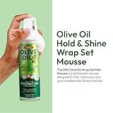 ORS Olive Oil Hold & Shine Wrap Set Mousse 207 ml – Haarschaum Stärkt das Haar mit Hydrolysiertem Kollagen, Spendet Feuchtigkeit Durch Panthenol und Pflegt mit Olivenöl für Geschmeidigen Glanz
