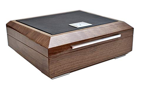 La Madera Cubana Premium Cigar Humidor Luxury Humidor Elegant Leather/Steel Design #TOP2