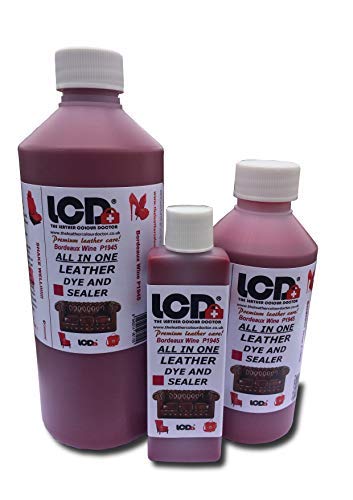 Carbusonic Leather Dye All in One Application Oxblood Restorer for Faded, Worn Scuffed Leather Interiors and Sofas 1 Litre (Bordeaux Wine)