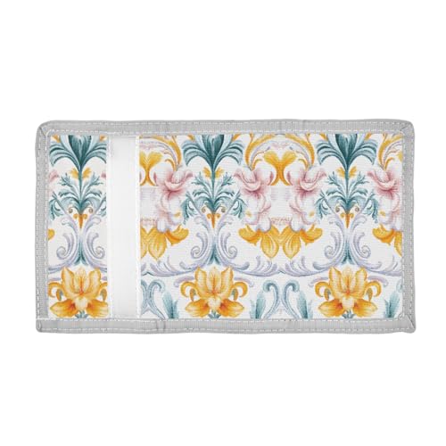 ALAZA Kids Wallets for Boys Girls Toddler Trifold Wallet Children Small European Yellow Flower with Zipper Coin Pocket2