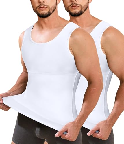 Junlan Men Compression Shirt Vest 2 Pack Slimming Body Shape
