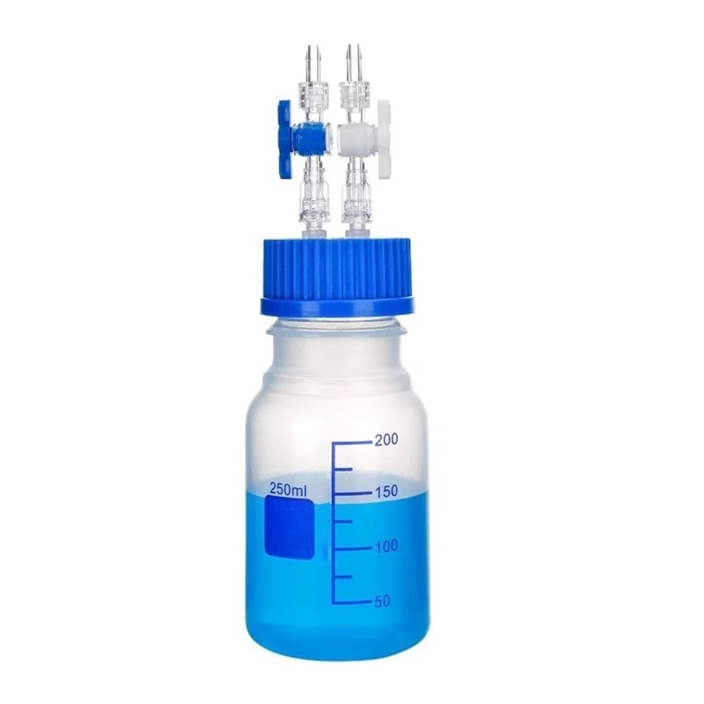 Szklana butelka z buforem ciśnieniowym, butelka do pobierania próbek z zaworem przełączającym, 100-1000 ml, korek do butelki GL45 (100 ML-2mouth)