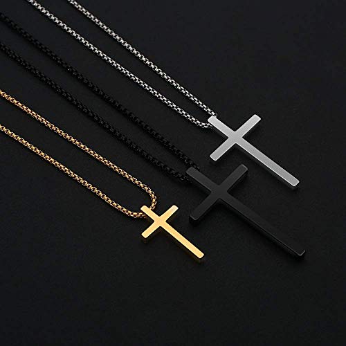 M MOOHAM 925 Sterling Silver Cross Chain for Men Sterling Silver Cross Necklace Jewelry for Men - Thumbnail 7