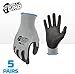 Gorilla Grip Work Gloves, Never Slip Maximum Grip All-Purpose, Gloves for Men, Superior in Wet, Dry, Oily Conditions, Polymer Palm, Small Size, 5 Pairs, Grey| 25940-25