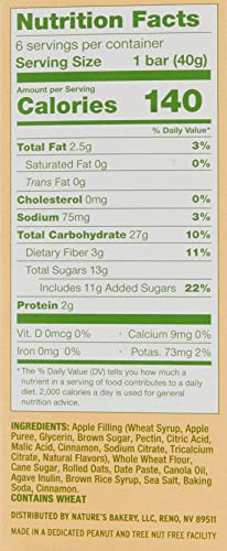 Nature's Bakery Oatmeal Crumble Bars, Apple, Real Fruit, Vegan, Non-Gmo, Breakfast Bar, 1 Box With 6 Packs, 6 Count #TOP2