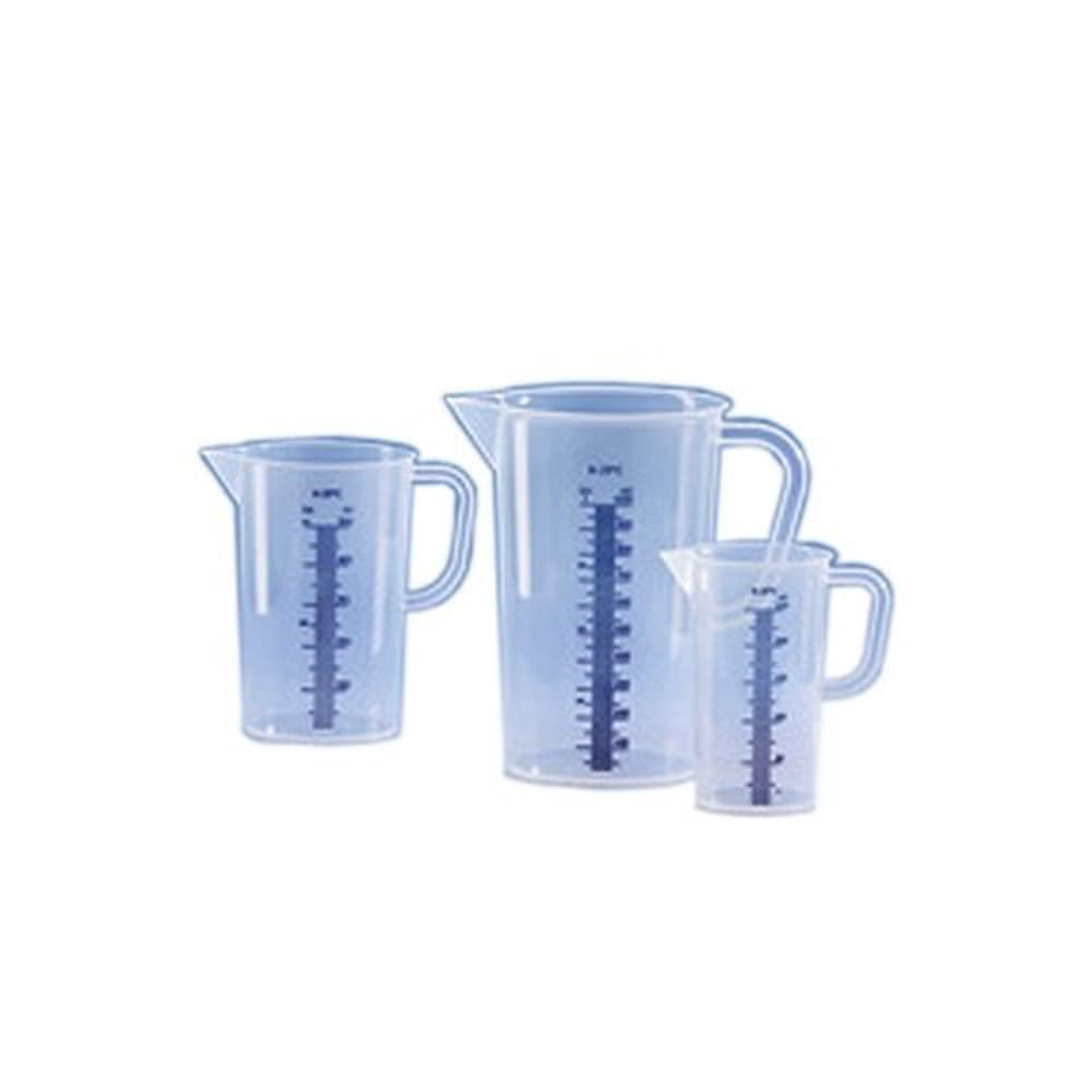 Vitlab 441081 Verre doseur en polypropylène, erhabene bleues échelle, 500 ml (Lot de 12)