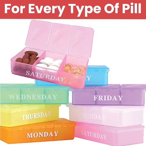 Image of TEMPERIA Medicine Organizer Box for 1 Week, 3 Times a Day - Pill & Tablet Storage Box for Home - Moisture Proof Pillbox for Daily & Weekly Use - Travel-Friendly Small Container (with Cover) (MN02)