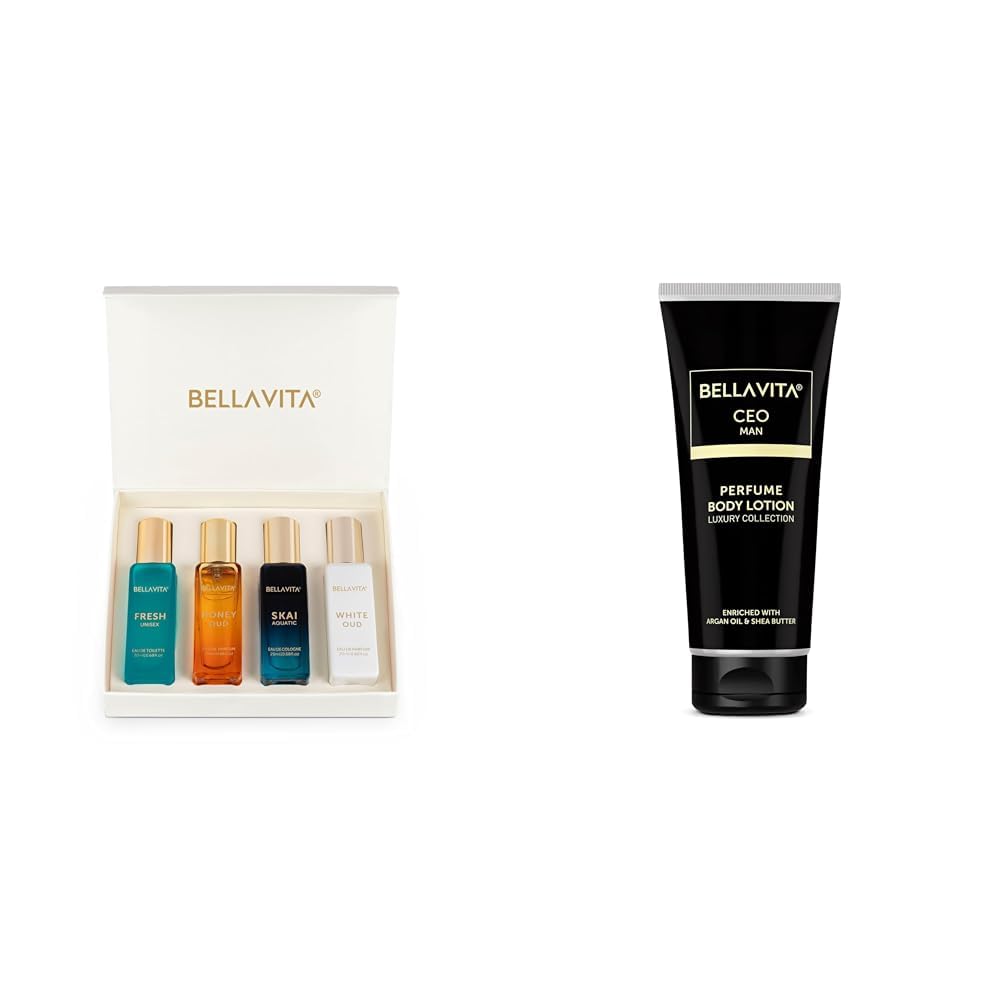 Bella Vita Luxury Unisex Eau De Parfum 4 x 20ml Intense CEO Man Body Perfume Lotion for Nourishing Hydrating Soft Supple & Healthy Skin with Argan Oil & Shea Butter 200 Ml-picture-22