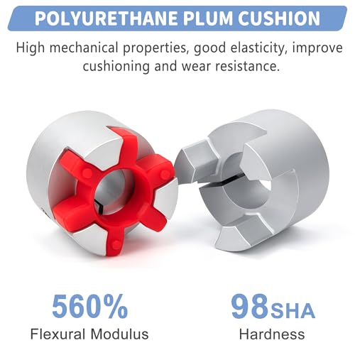 Wellenkupplung 14mm bis 19mm Bohrung, L40xD49 Flexibles Kupplungsgelenk Pflaumen Elastischer Aluminium Kupplungskoppler für Cnc Schrittmotor