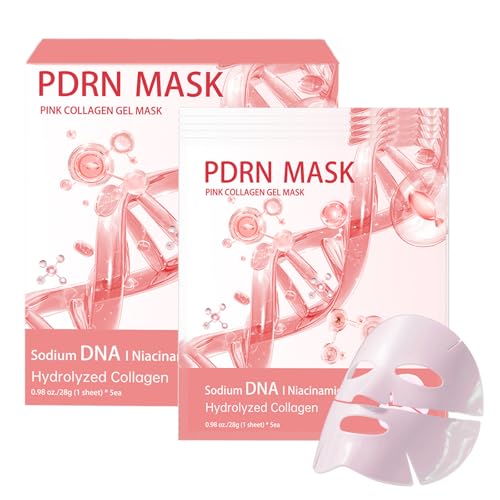 5 Pack Salmon DNA PDRN Pink Collagen Gel Face Mask, Overnight Hydrogel Real Deep Mask Korean Skincare - Enhancing Recovery for All Skin Types and Radiance Boost, elasticity, hydrating, firming