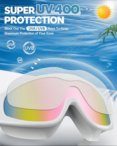 Image of Swim Goggles 2 Pack, Wide View Anti Fog&UV Swimming Goggles for Audlt, No Leak Pool Beach Essentials for Men Women