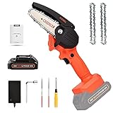 motosierra inalambrica einhell 🌿 Cadena y rueda dentada de alta calidad: nuestra motosierra está hecha de una cadena de alta calidad fabricada en alemán, adoptando cadenas de guía de alta calidad que han pasado por un proceso de enfriamiento en profundidad. Con rueda dentada incorporada en la guía de la placa, lo que garantiza un corte suave, cadenas no fáciles de soltar y más resistentes al desgaste. El nivel de bloqueo es más seguro en funcionamiento.
