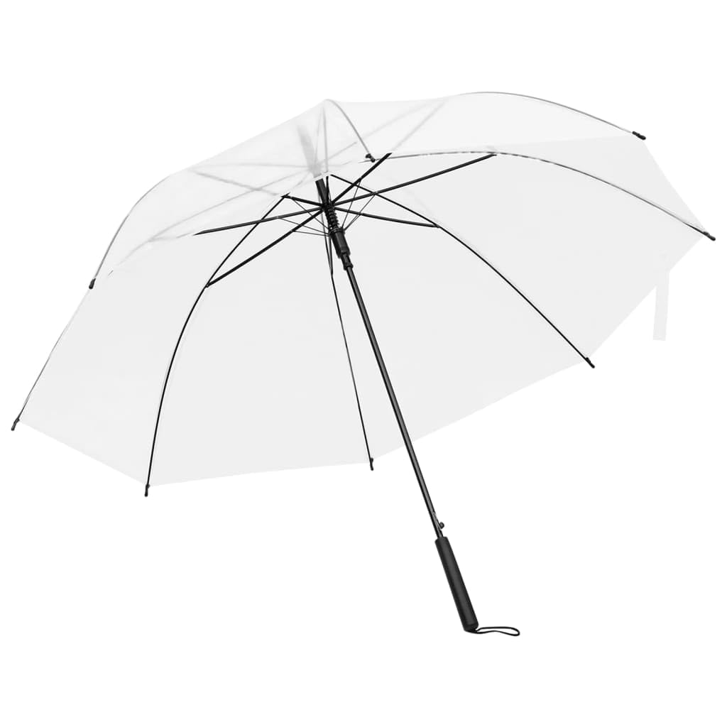 Vidaxl Umbrella Transparent Stick Outdoor Patio Handle Rain Walking Umbrella Clear