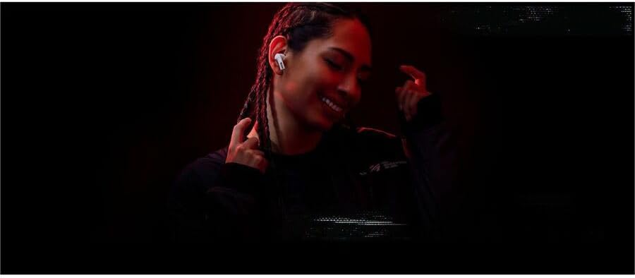 ASUS ROG Cetra True Wireless SpeedNova Gaming Earbuds – Dual-Mode (BT, 2.4GHz), Dirac Opteo, Bone-Conduction AI Mic, Adaptive ANC, 46Hr Battery, for PC, PS5, PS4, Switch, Mobile, ROG Ally/X - White - Image 2