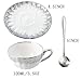 CHANJOON 6 Teacups Tea Tray Spoon Set, 6oz with Galvanized Gold Rim and Gift Box, Ceramic White English Coffee Teacup (silver, medium)