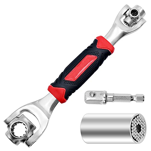 YHSWIN Llave 8 en 1 con Cabezal Giratorio de 360 Grados de 8-19mm, Llave de Zócalo Universal de 7-19mm Llaves de Cubo Multifuncionales para Reparación de Muebles y Reparación de Automóviles