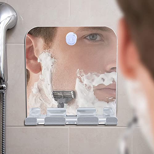 Zjchao Anti Fog Shower Mirror, Fogless Bathroom Squares Shower Mirror Fog Free Shatterproof Shaving Mirror With Shaver Hook Frameless Bathroom Shaving Mirror For Men And Women Home Traveling Use #TOP4