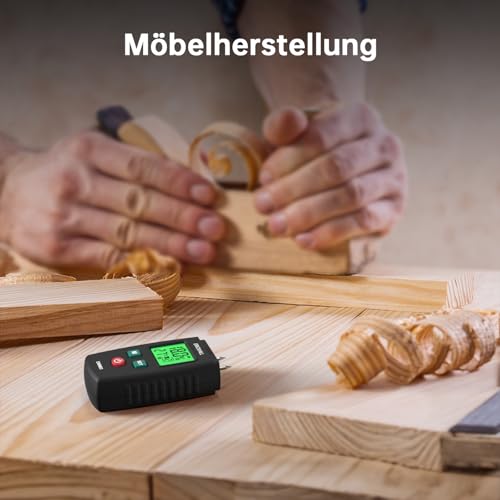 Feuchtigkeitsmessgerät, ERICKHILL EWM03 Pin-Typ Holzfeuchtemessgerät mit 5 Modi, LCD-Display mit grüner Hintergrundbeleuchtung, Holz- und Baumaterial-Schimmel-Detektor.