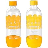 SodaStream 1L PET Carbonating Bottles (Twin Pack)-Orange/Yellow