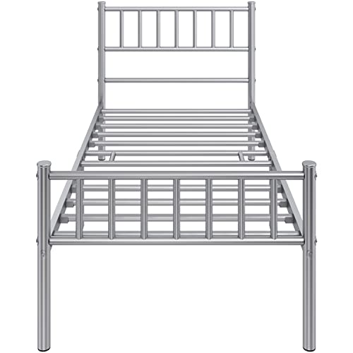 Costoffs 3ft Single Metal Bed Frame, Silver