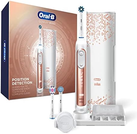 Oral-B Genius 8000 Electric Toothbrush with Bluetooth Connectivity, Rose Gold