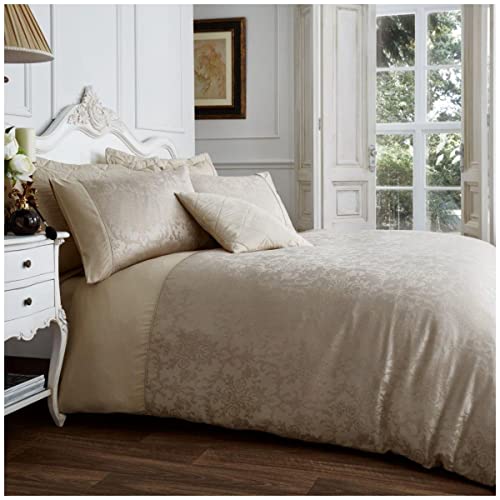 Gaveno Cavailia Jacqaurd VINCENZA Bed Set with Duvet Cover and Pillow Case, Polyester-Cotton, Mink, King
