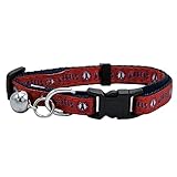 MLB CAT COLLAR. - LOS ANGELES ANGELS CAT COLLAR. - Strong & Adjustable BASEBALL Cat Collars with Metal Jingle Bell