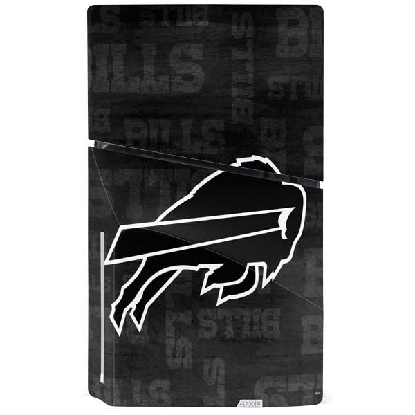 Skinit Decal Gaming Skin Compatible with PS5 Slim Disk Console - Officially Licensed NFL Buffalo Bills Black & White Design