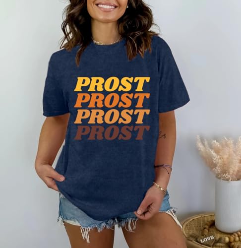Women German Oktoberfest Shirts Funny Letter Print Prost T-Shirt Oktoberfest Party Tee Tops3