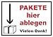 HB-Druck Pakete Hier ablegen Schild A5 Rückseite selbstklebend