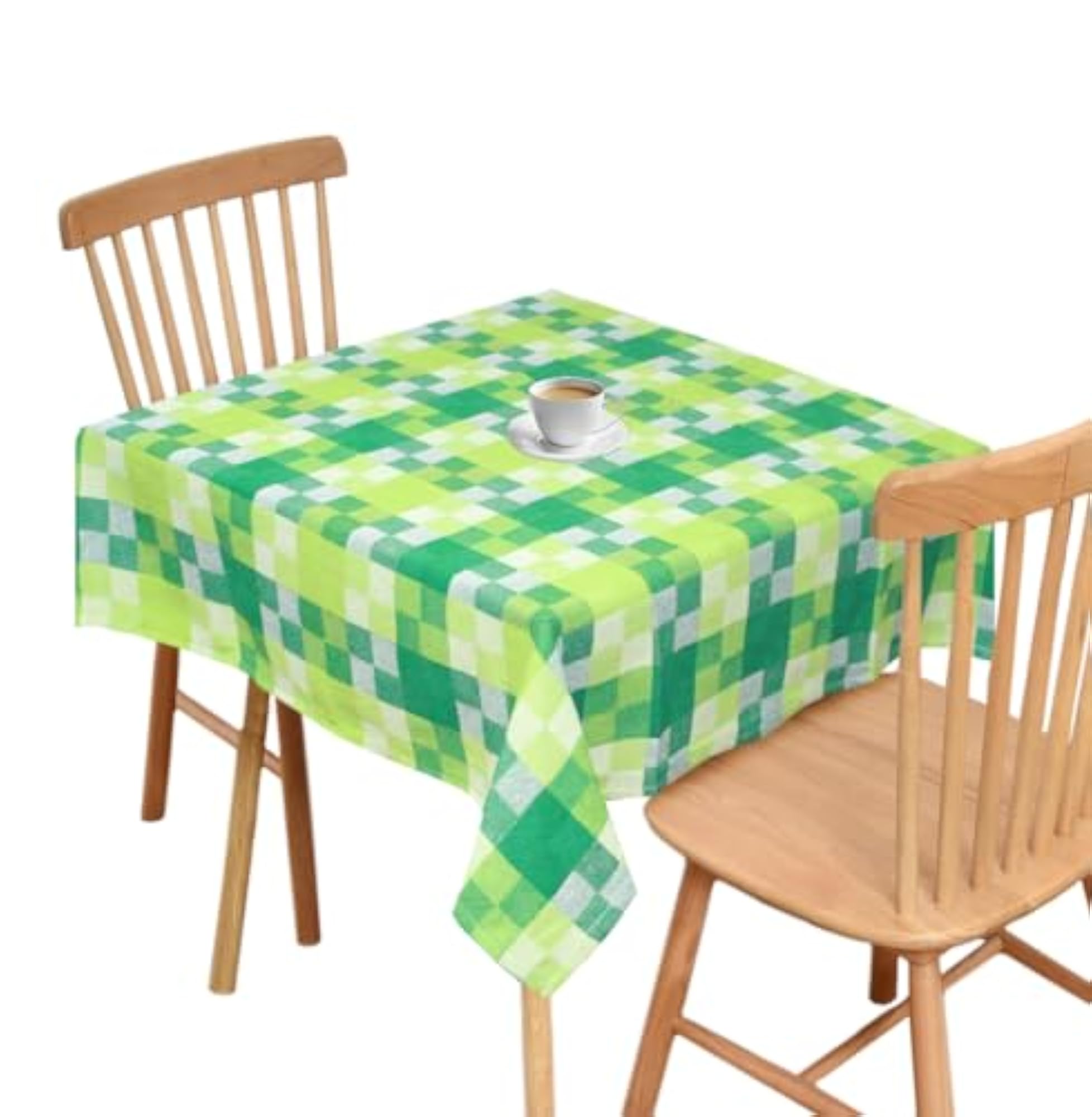Cotton Yarn Dyed Green Check Table Cloth for 2 Seater