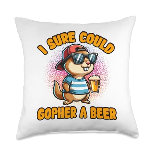 GOPHER SAYINGS, GOPHER MINNESOTA GIFTS, GOPHER APPAREL Throw Pillow