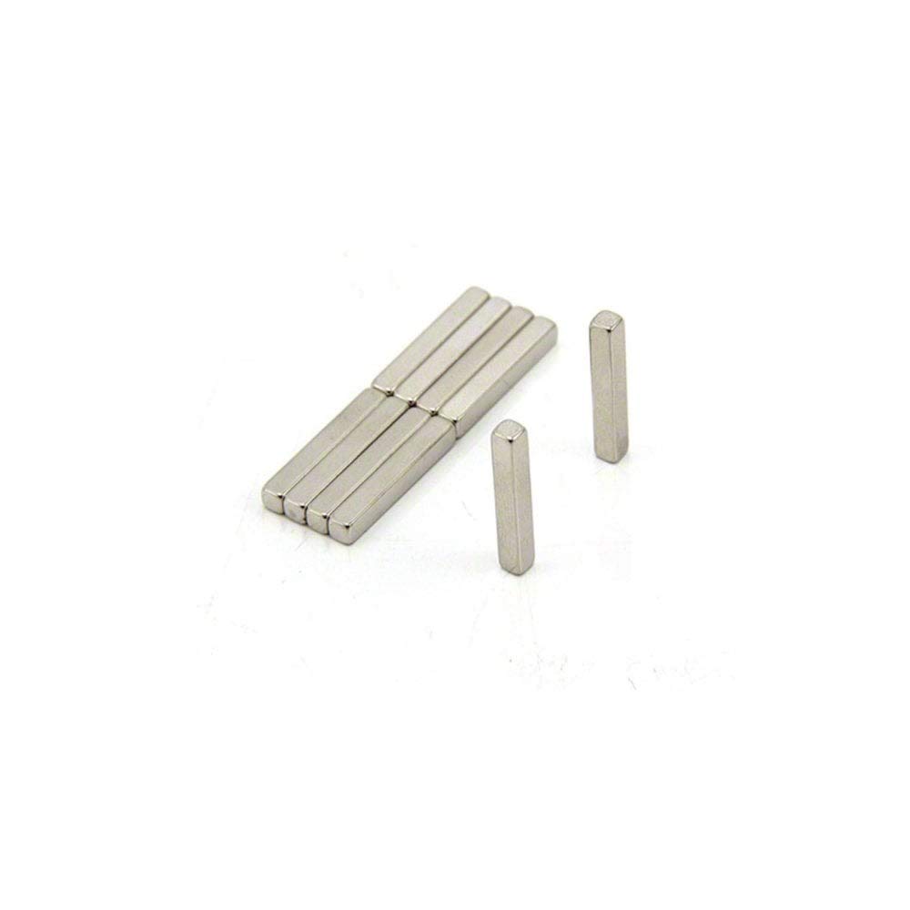 First4magnets Silver N42 Neodymium Magnet For Arts, Crafts, Model Making, Diy, Hobbies, Office, And Home - 3Mm X 3Mm X 20Mm Thick - 0.49Kg Pull - Pack Of 10