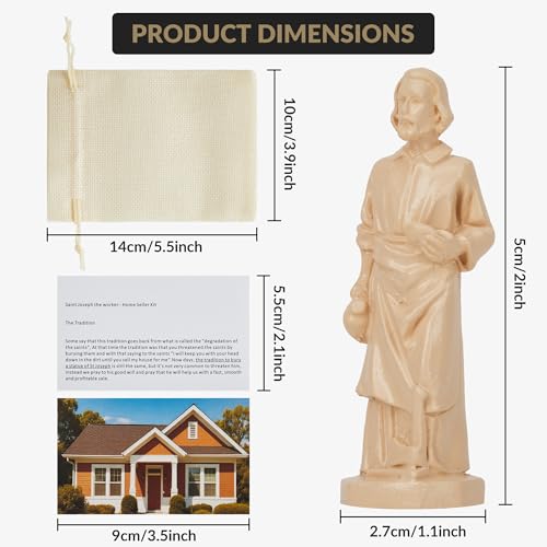 Kit 20 Mini Estatuas San José en Resina con Oraciones miniatura 2