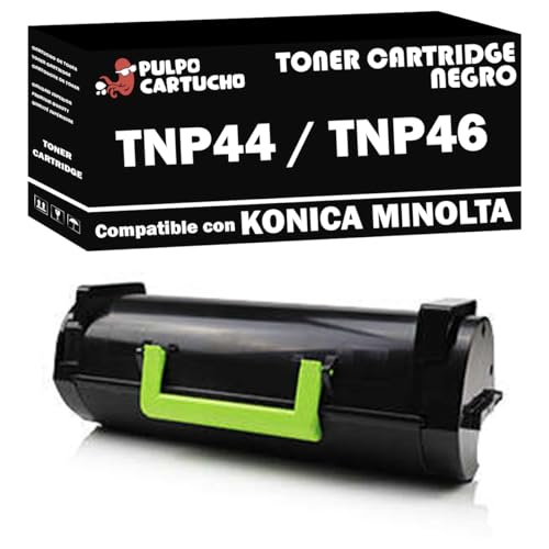 Pulpo Cartucho - Toner Generico TNP44 / TNP46 Negro Compatible con Konica Minolta TNP-44 / TNP-46 / Ref. A6VK01H / A6VK01W -...