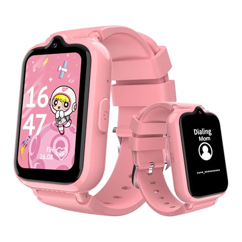 4G Kids Smart Watches Girls | GPS Watch for Kids with Video Call and Voice Chat Pedometer SOS Alarm Calculator Camera Waterproof HD Touch Screen Parental Controls, Digital Watch for Girls Age 6-15