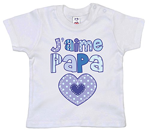 Dirty Fingers J'amie Papa Coeur T-Shirt bébé 12-18 Mois Blanc Cover