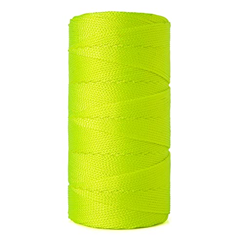 Hongda Nylon Twine, 1000 Feet #18 Braided Nylon Mason Line String Perfect For Masonry Jobs And For The Layout Of General Construction, Gardening, Diy Project, Fluorescent Yellow #TOP4